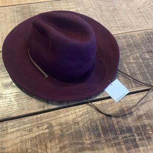 Nwt Kensie Burgundy Wool Fedora Hat 